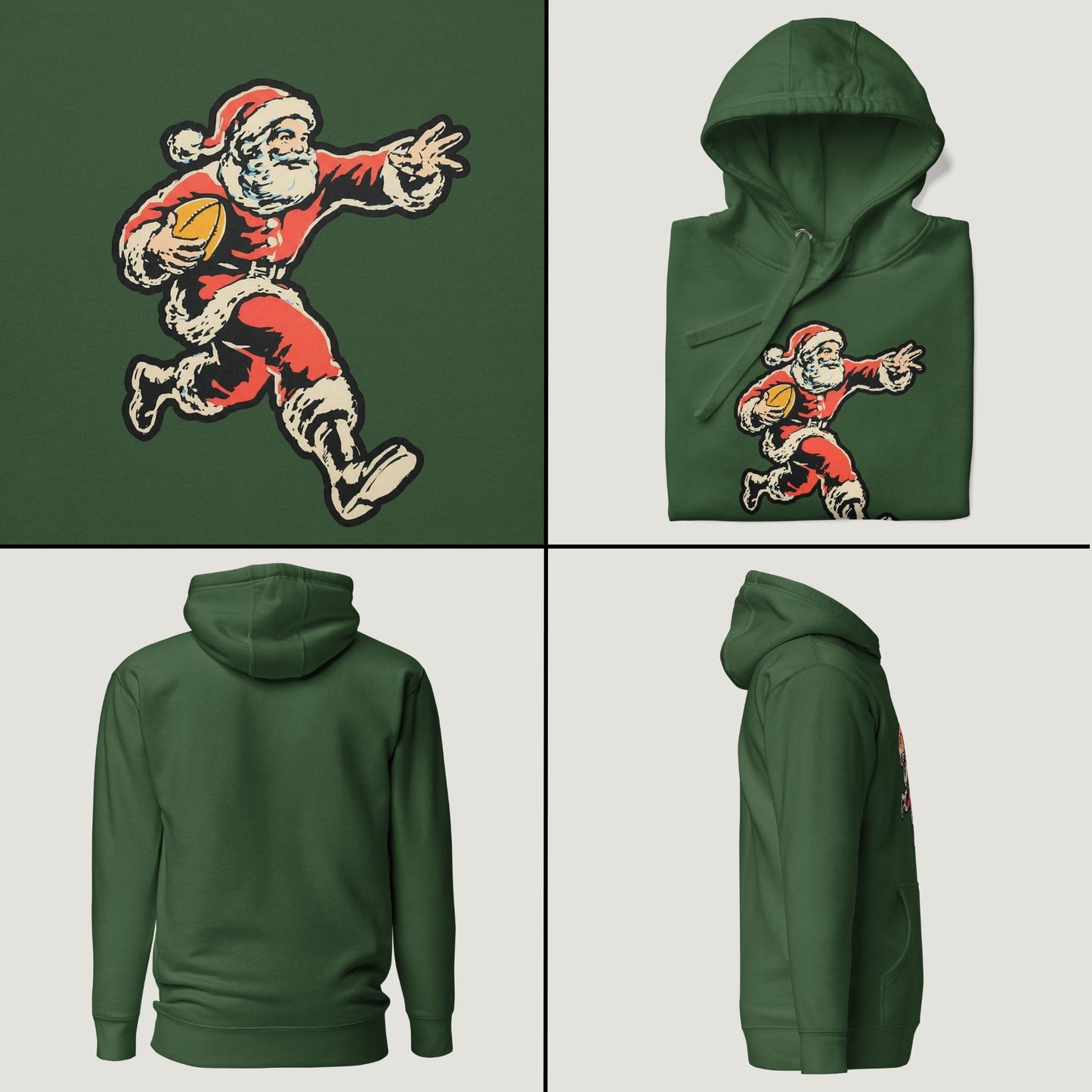 Santa "Sleigh Train" Claus: Fullback - Vintage Graphic Hoodie
